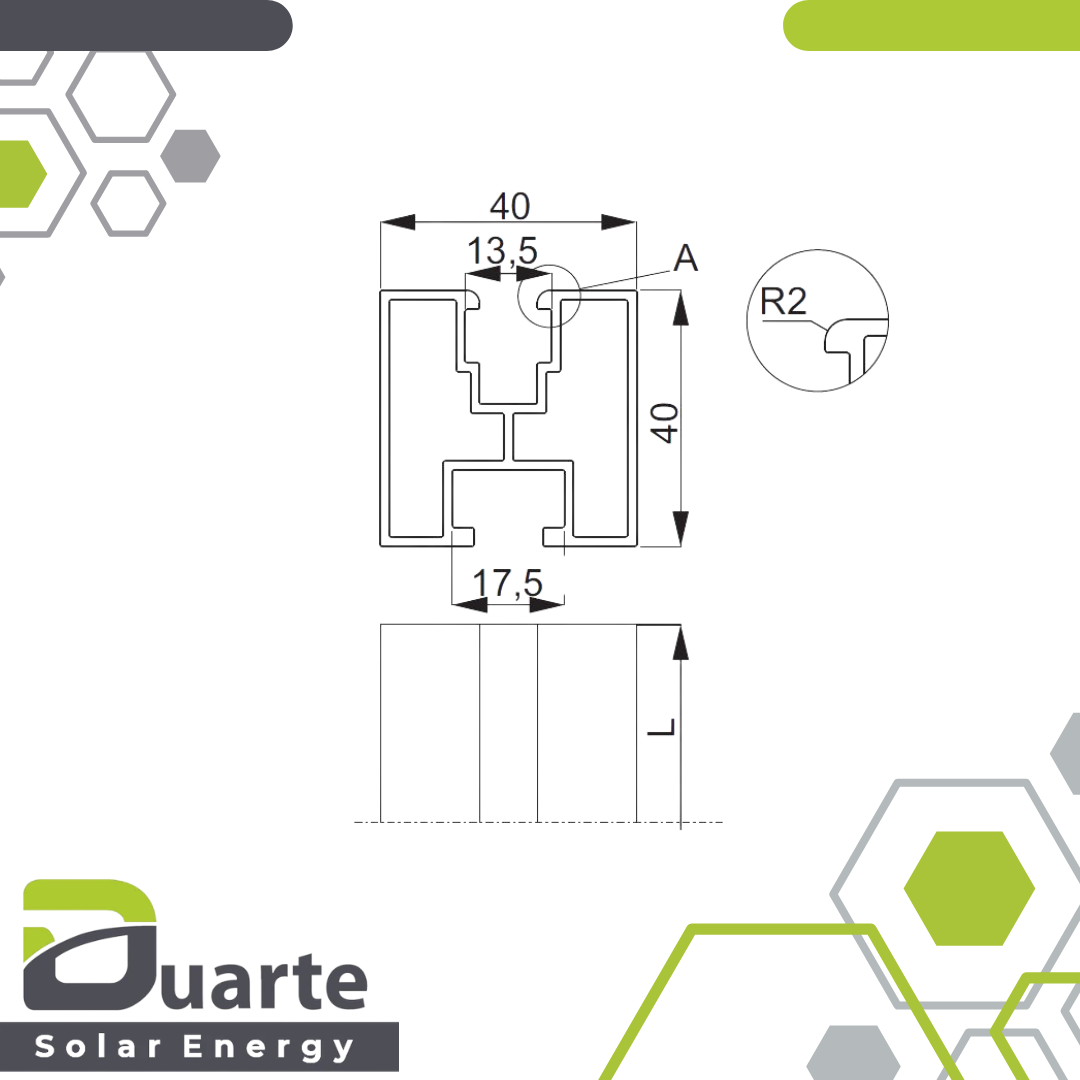 Aluminiumprofil - PV Montageschiene