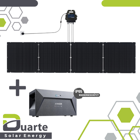 Balkonkraftwerk Mini Solaranlage SET 1000Wp FLEX/ APsystems EZ1-M mit WIFI & Bluetooth-Mikrowechselrichter