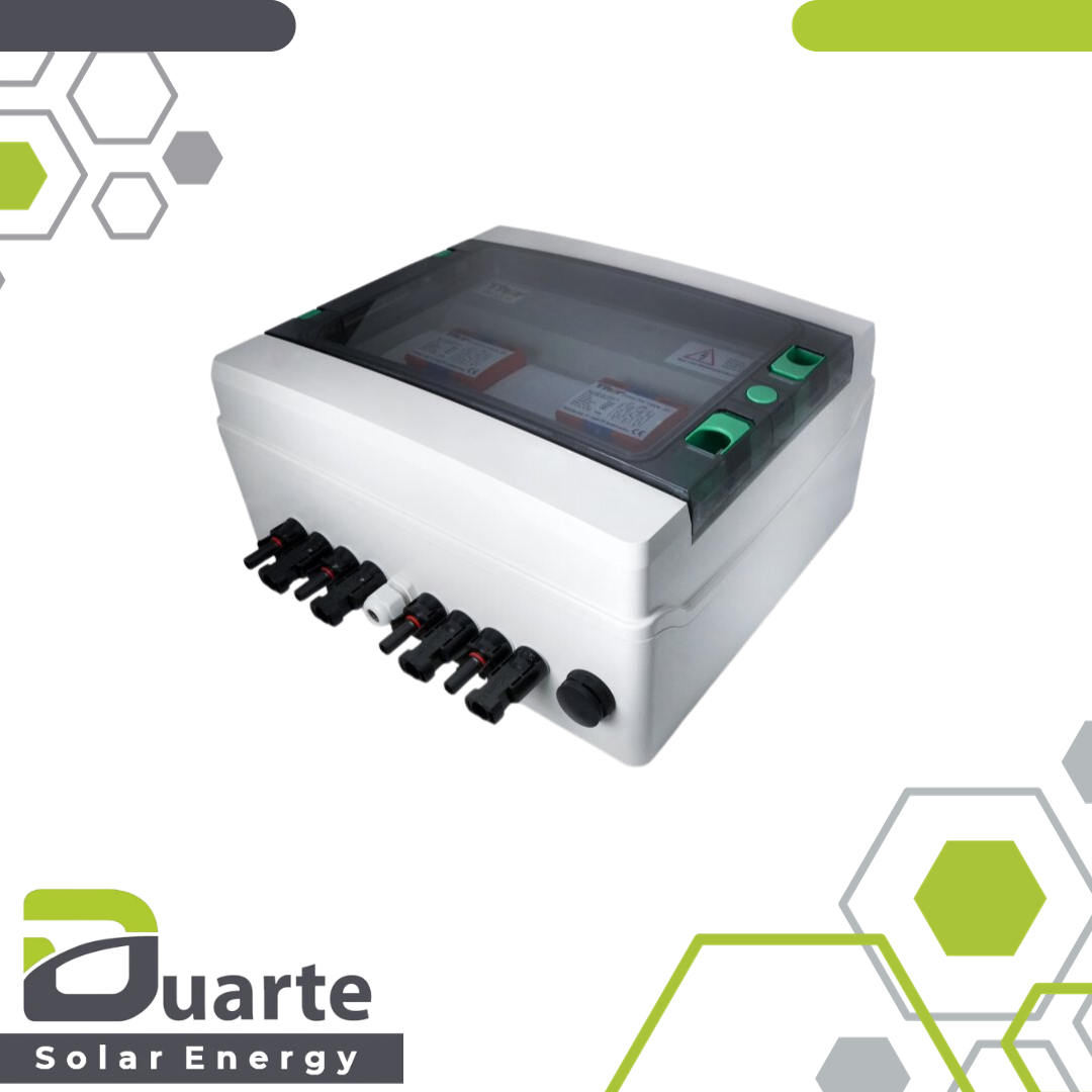 GENBox-2-2/50 anschlussfertige Generatorbox mit Überspannungsableiter T1+T2 (2xIn und 2xOut) Anschluss über Stecker und Buchsen MC4