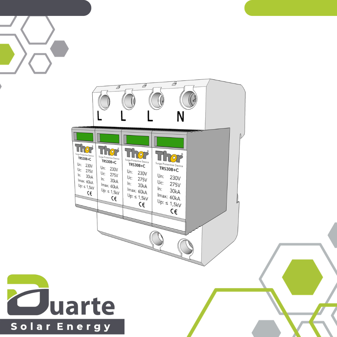 Überspannungsschutz TRS30- Kombiableiter 4-polig, Typklasse 1+2, In 30kA, IImp 7,5kA.
