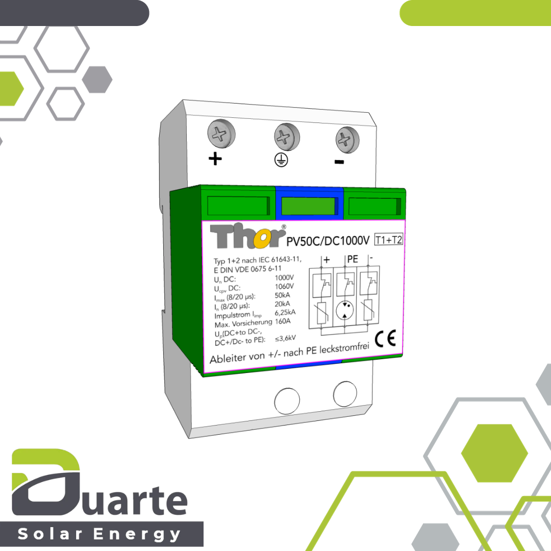 Überspannungsschutz, Kombiableiter PV50-DC1000V Typ 1+2, Leck Stromfrei. Das Powerpaket für jede PV-Anlage, inkl. Blitzschutz.