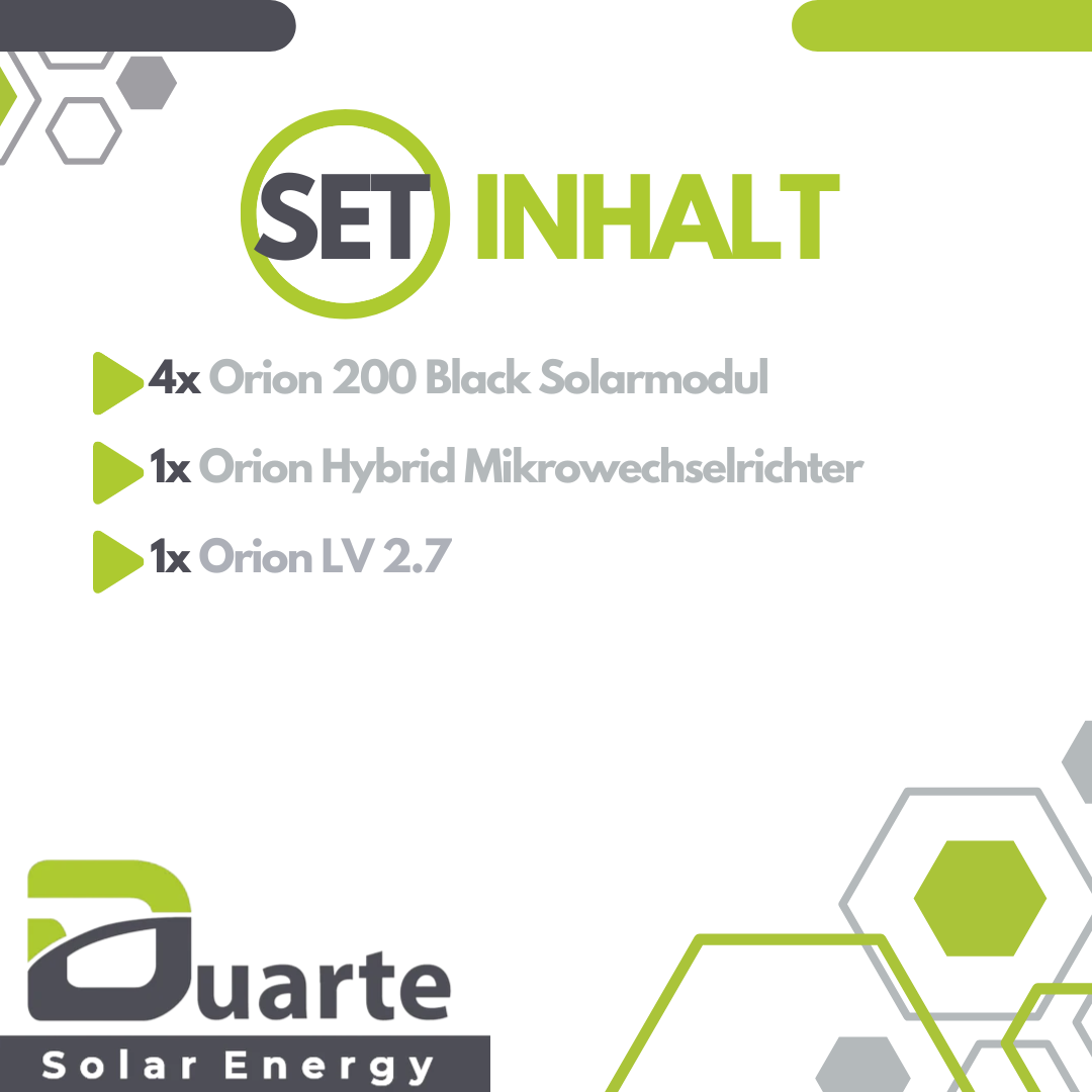 Balkonkraftwerk Mini Solaranlage SET 800Wp/800W Hybrid Mikrowechselrichter/ Cesc Orion Black Solarmodul