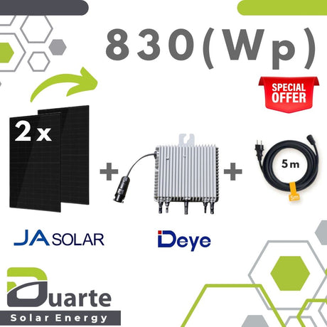 Balkonkraftwerk Mini Solaranlage SET 830-870Wp/800W Deye Sun mit Wlan - Mikrowechselrichter / JA SOLAR Module (Kopie)