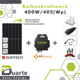 400W/405(Wp) Balkonkraftwerk Mini Solaranlage / Suntech Modul / APsystems 400 Mikrowechselrichter / Ohne Halterung