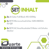 Balkonkraftwerk Mini Solaranlage SET 830-870Wp/800W Deye Sun mit Wlan - Mikrowechselrichter / JA SOLAR Module